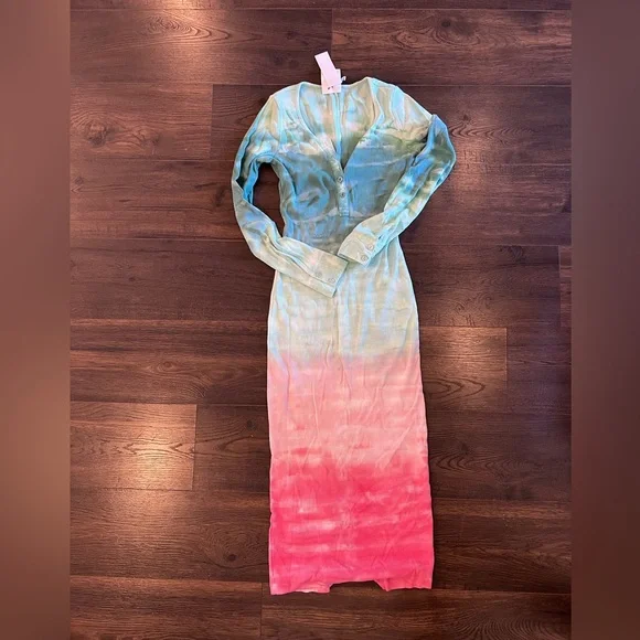 Ombre Maxi Dress - Blue and Pink - Picture 1 of 1
